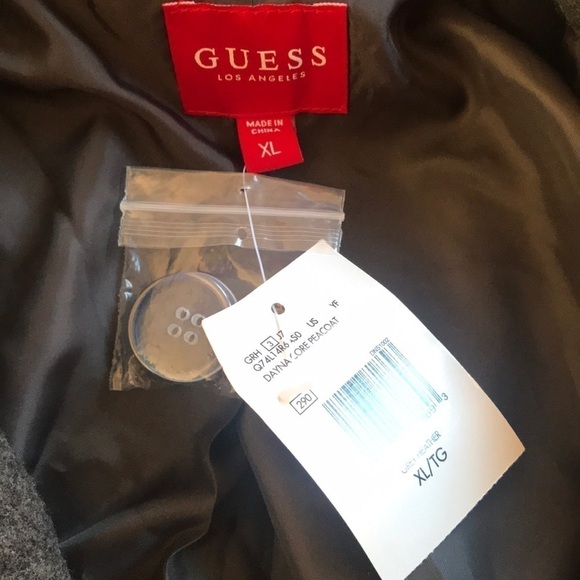 Nwt Guess Gray Peacoat XL - Picture 4 of 5